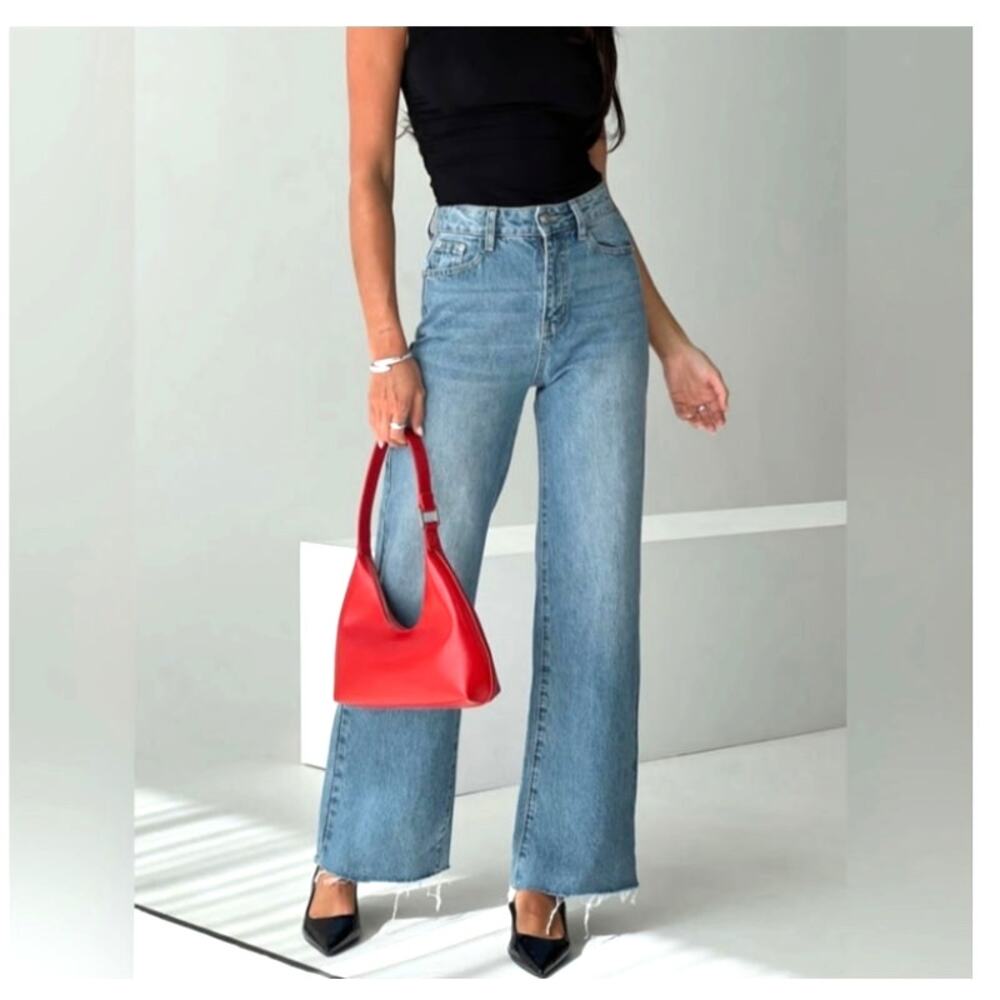 Princess Polly Denim Straight Relaxed Jeans Sz 2